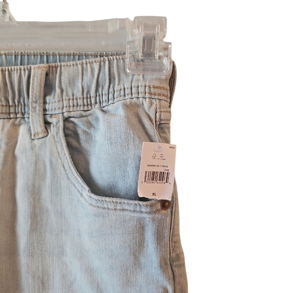 Gap destructed pull on slim jeans drawstring light wash sz XL 12 new K61 - Picture 5 of 7